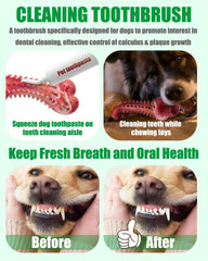 KUTKUT Dog Chew Toys for Aggressive Chewers Large Breed, Rubber Dog Bones Long Lasting Interactive Durable Dog Toys for Large Medium Dogs, Dog Teeth Cleaning Dog Toothbrush Toy - kutkutstyle