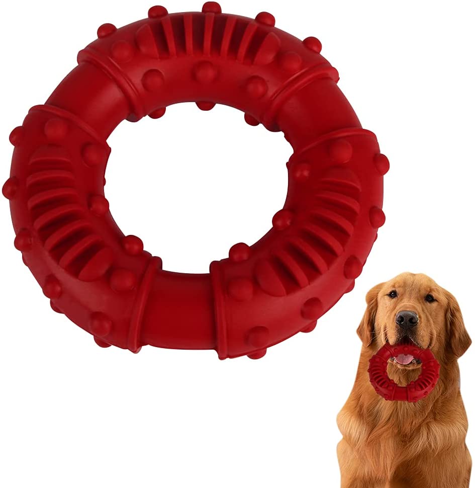 KUTKUT Ultra Durable Dog Chew Toys,Toughest Natural Rubber, Texture Nub Dog Toys for Aggressive Chewers Large Dogs Puppy Teething Chew Toys- Fun to Chew, Dental Care, Training, Teething - kut