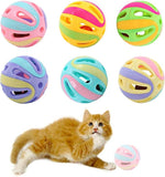 KUTKUT 10 Pieces Cat Toy Balls Pet Cat Kitten Play Balls with Jingle Bell Pounce Chase Rattle Toy Cat Toys for Indoor - kutkutstyle