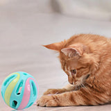 KUTKUT 10 Pieces Cat Toy Balls Pet Cat Kitten Play Balls with Jingle Bell Pounce Chase Rattle Toy Cat Toys for Indoor - kutkutstyle
