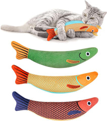 KUTKUT 3Pcs Catnip Toy, Cat Chew Toys, Bite Resistant Catnip Toys with Bell Inside, Plush Cartoon Kitten Teething Interactive Toy for Cats, Cat Nip Toys, Cat Chew Plush Toys - kutkutstyle