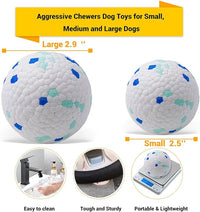 KUTKUT Dog Ball Toy Tennis Ball Dog Chew Toys for Aggressive Chewers Indestructible Durable High Elasticity Interactive Dog Balls for Small Puppy Training Catch & Fetch Water-Floating-Toys-kutkutstyle