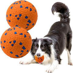 KUTKUT Dog Balls Toys for Aggressive Chewers, Dog Teething Ball Indestructible Bouncy Floating Balls for Puppy, Small Dogs to Fetch, Durable Solid Rubber Ball for Training -(2 Pack) - kutkuts