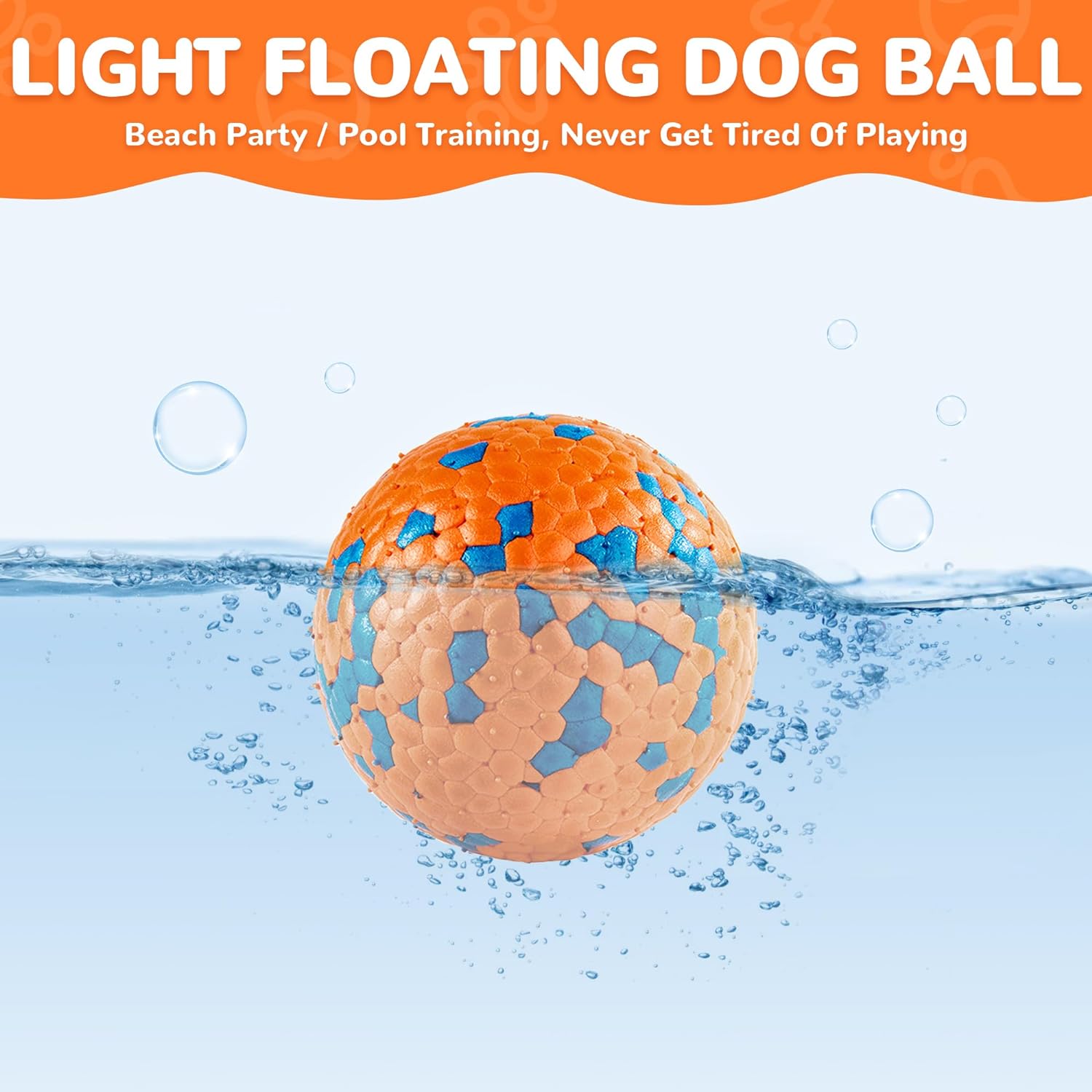KUTKUT High Bounce Dog Balls for Aggressive Chewers, Floating Dog Toys for Water Fetch,Durable Tennis Balls for Dogs, Indestructible Dog Toys for Small Dogs Aggressive Chewers, Dog Pool Toys 