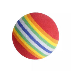 KUTKUT Pack of 10 Foam Balls for Cats, Colorful Rainbow Ball Cat Toy Sponge Ball Cat Toy Ball, Soft Pet Ball Toy for Cat Puppy Kitty Indoor Activity Play Training - kutkutstyle