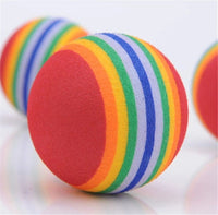 KUTKUT Pack of 10 Foam Balls for Cats, Colorful Rainbow Ball Cat Toy Sponge Ball Cat Toy Ball, Soft Pet Ball Toy for Cat Puppy Kitty Indoor Activity Play Training - kutkutstyle